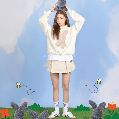 ADLV CREAM FUZZY RABBIT HOODIE CREAM