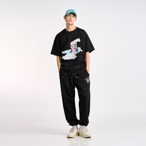 ADLV BABY FACE SKYDIVING SHORT SLEEVE T-SHIRT BLACK
