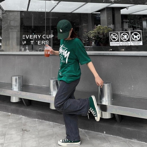 STUSSY WORLDTOUR T-SHIRT GREEN