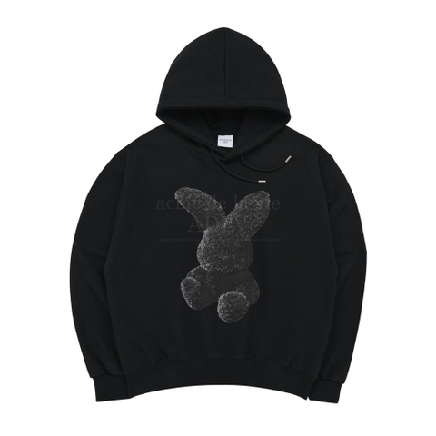 ADLV BLACK FUZZY RABBIT HOODIE BLACK