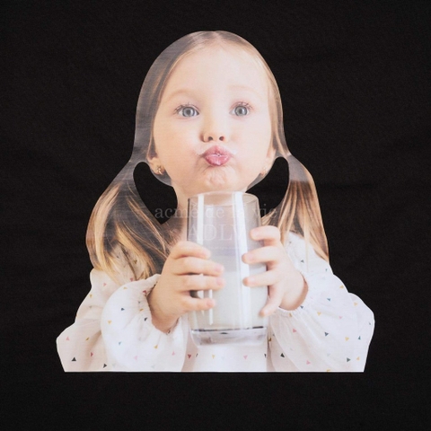 ADLV BABY FACE MILK GIRL SHORT SLEEVE T-SHIRT BLACK