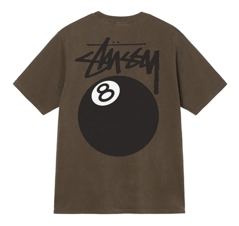 STUSSY 8 BALL PIG DYED TEE - COFFEE