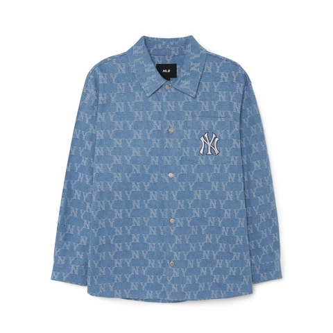 MLB Denim Jacquard New York Yankees Shirts 3ADRM0131-50INS