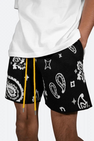 Mnml Paisley Knit Shorts M2022-V535-BLK