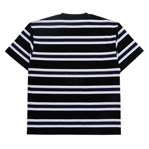 ADLV SCRIPT LOGO STRIPE SHORT SLEEVE T-SHIRT BLACK