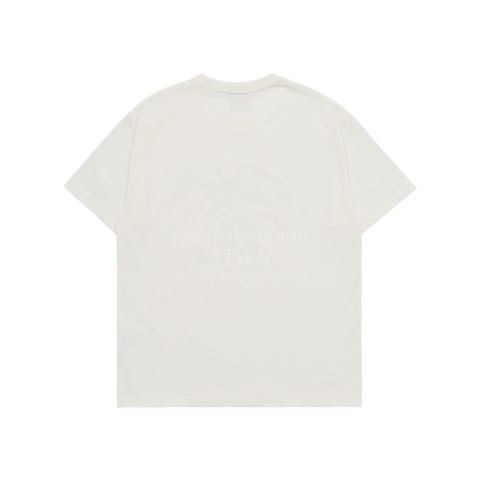 ADLV CHECKERBOARD HEART BEAR SHORT SLEEVE T-SHIRT CREAM