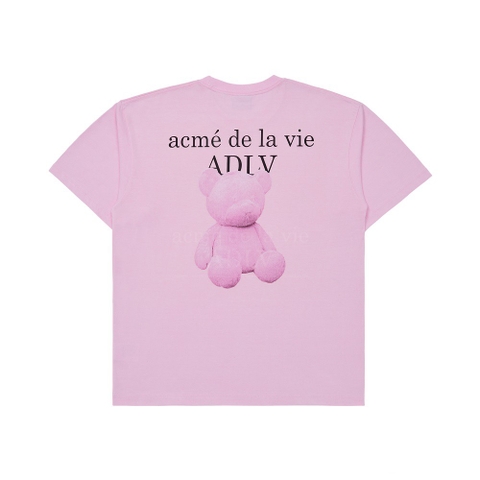 ADLV Fuzzy Bear Short Sleeve T-Shirt Pink