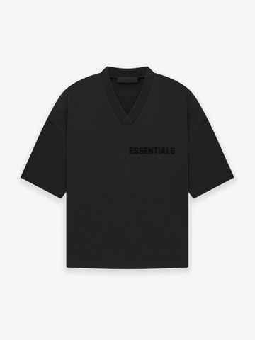 ESSENTIALS Essential V-Neck in Jet Black