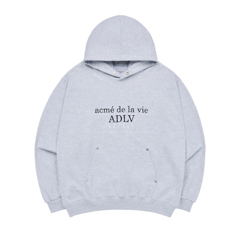 ADLV HOODIE BASIC LOGO RIVET POINT MELANGE