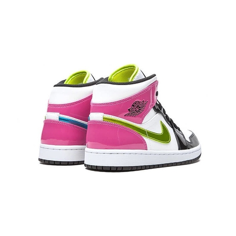 Jordan 1 Mid White Black Cyber Pink (GS)