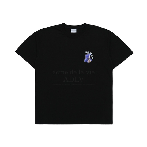 ADLV MINI BABY FACE PURPLE DINOSAUR T-SHIRT BLACK