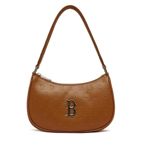 MLB Classic Monogram Embossed Hobo Bag Boston Red Sox