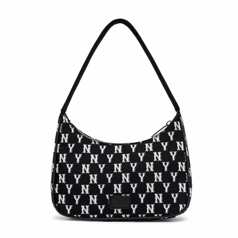 MLB Monogram Jacquard Hobo Bag New York Yankees Blac