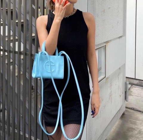 Telfar Small Pool Blue Shopping Bag Size S