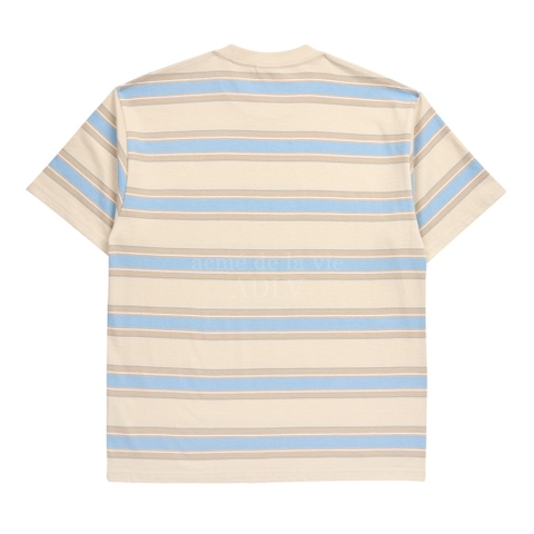 ADLV SCRIPT LOGO STRIPE SHORT SLEEVE T-SHIRT IVORY