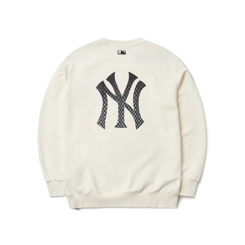 MLB MONOGRAM DIAMOND GRADIENT BAG BIG LOGO OVERFIT SWEATSHIRT NEW YORK YANKEES