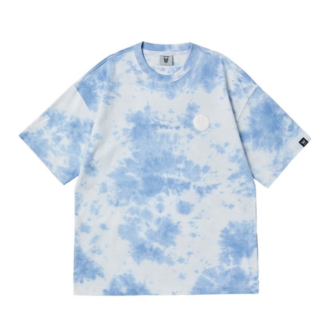 Life Work Tie Dye Coin Wapen Short Sleeve T-shirt Blue