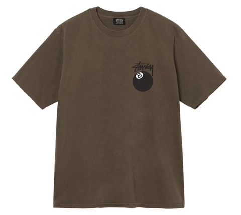 STUSSY 8 BALL PIG DYED TEE - COFFEE