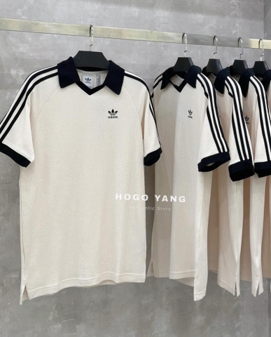 Adidas Adicolor Classics Waffle Polo Shirt Beige HA9311