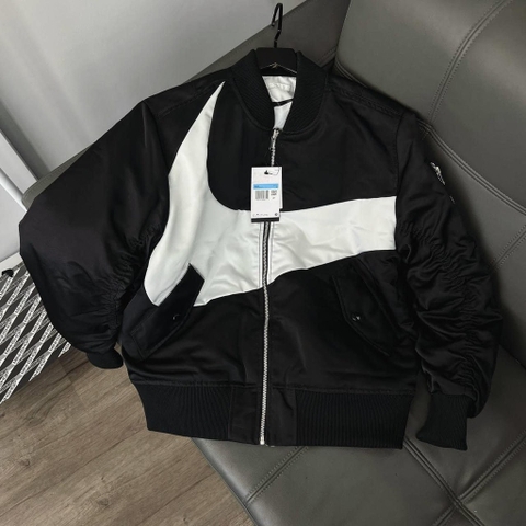 Nike MA-1 Reversible Big Swoosh Black White Bomber Jacket