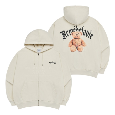 ADLV GOLD CHAIN BEAR DOLL HOODIE ZIP UP CREAM