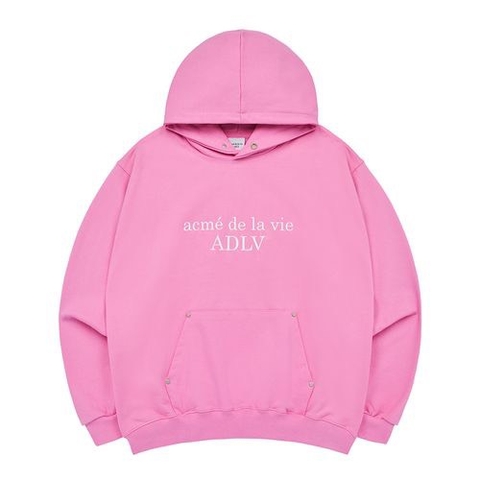 ADLV HOODIE BASIC LOGO RIVET POINT PINK