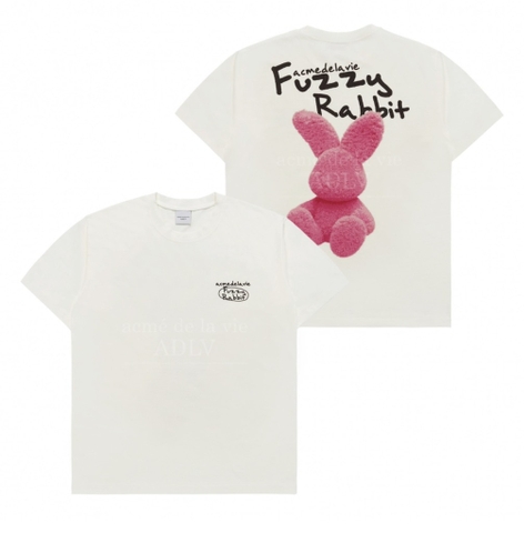 ADLV DOODLE FUZZY RABBIT CREAM T-SHIRT