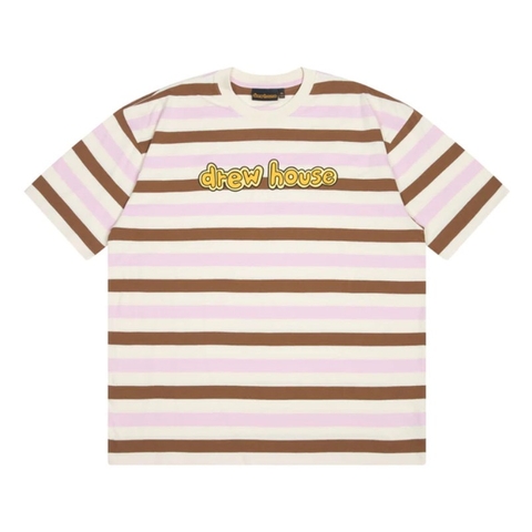 Drew House cartoon Font SS Tee Neopolitan Stripe