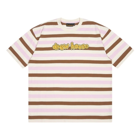 Drew House cartoon Font SS Tee Neopolitan Stripe