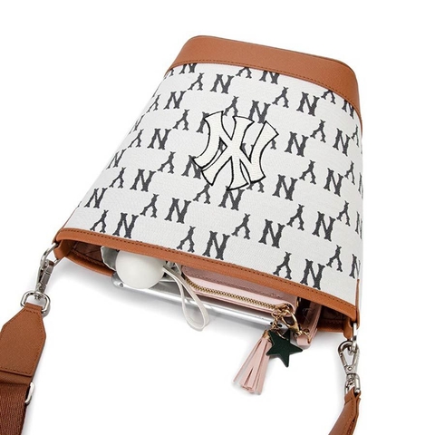 MLB Big Classic Monogram Jacquard New Bucket Bag New York Yankees 3ABML023N-50CRS