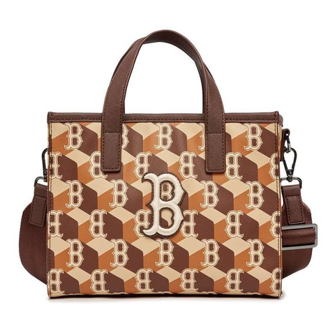 MLB Cube Monogram Small Tote Bag Boston Red Sox 3AORS022N-43BRD