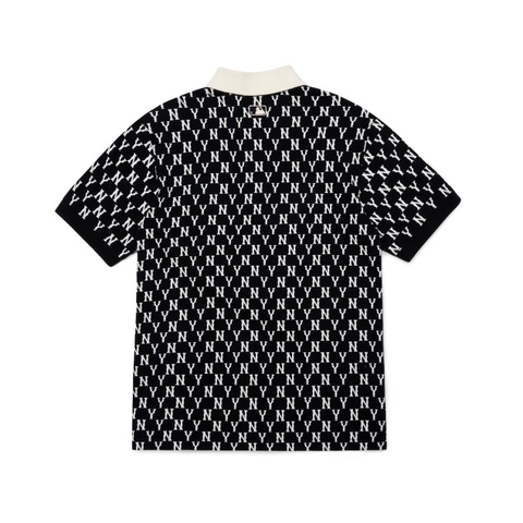 MLB POLO MEN'S BASIC MONOGRAM ALL-OVER COLLAR T-SHIRT NEW YORK YANKEES