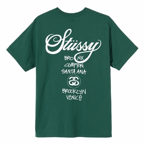 STUSSY WORLDTOUR T-SHIRT GREEN