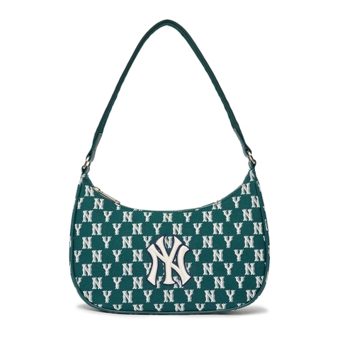 MLB Classic Monogram Jacquard Hobo Bag New York Yankees Green