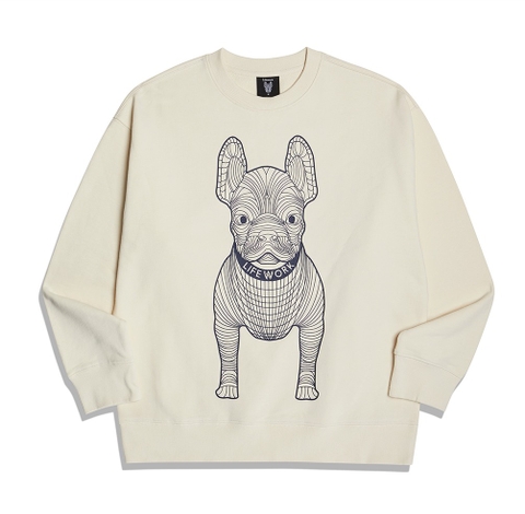 Life Work Sweater Radok Big Logo Short Sleeve SweatShirt vory