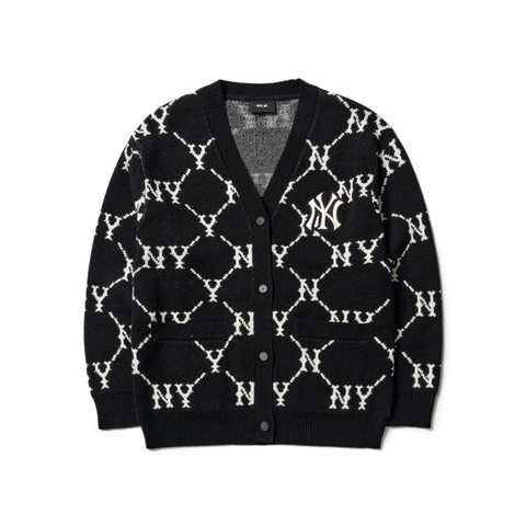 MLB CARDIGAN DIAMOND MONOGRAM FRONT PANEL PATTERN CARDIGAN NEW YORK YANKEES