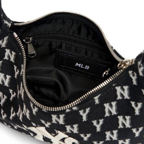MLB Monogram Jacquard Hobo Bag New York Yankees Blac