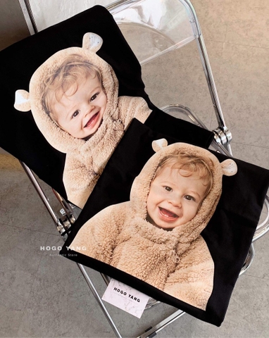 ADLV BABY FACE BEAR DOLL SHORT SLEEVE T-SHIRT BLACK