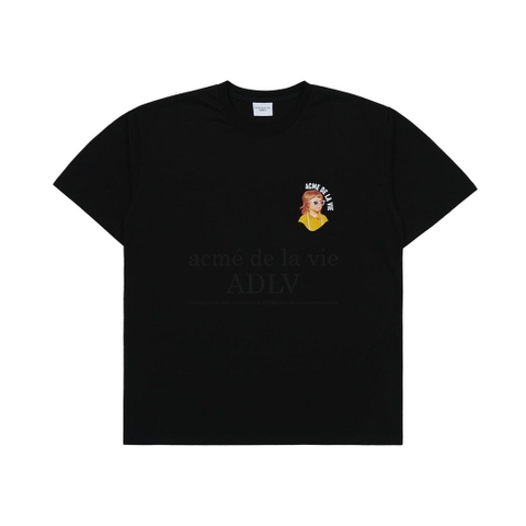ADLV MINI BABY FACE YELLOW SHIRT T-SHIRT BLACK