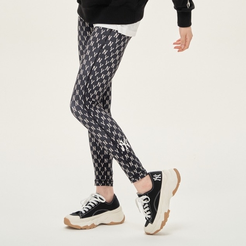 MLB MONOGRAM PATTERN POLY LEGGINGS NEW YORK YANKEES