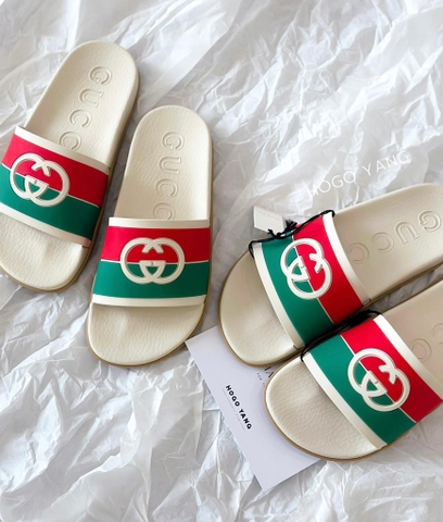 Gucci Slide 'Interlocking G - White Red Green'