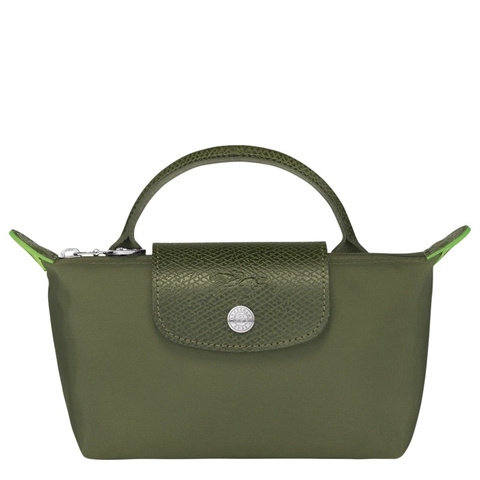 LONGCHAMP POUCH WITH HANDLE LE PLIAGE GREEN
