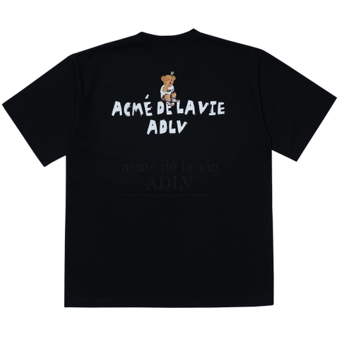 ADLV CHECK PANTS BEAR SHORT SLEEVE T-SHIRT BLACK