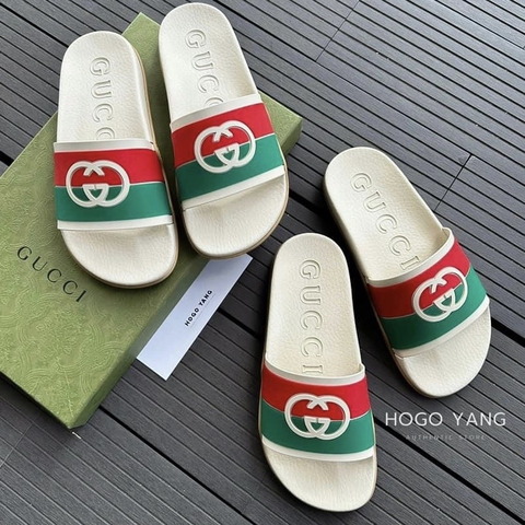 Gucci Slide 'Interlocking G - White Red Green'