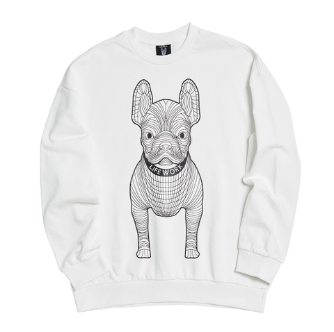 Life Work Sweater Radok Big Logo Short Sleeve SweatShirt White