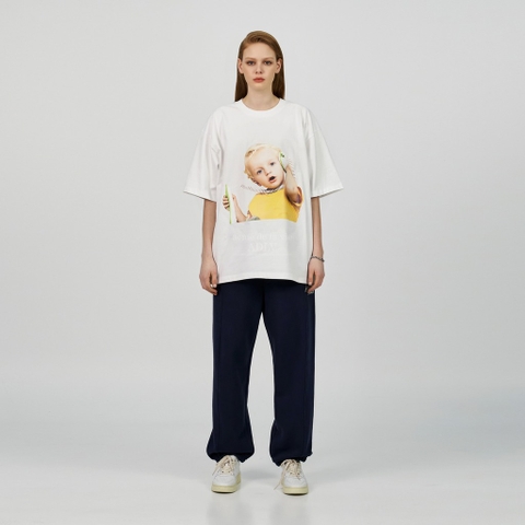 ADLV BABY FACE TELEPHONE BABY SHORT SLEEVE T-SHIRT R WHITE