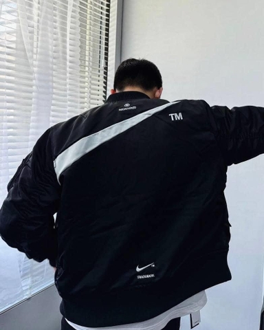 Nike MA-1 Reversible Big Swoosh Black White Bomber Jacket