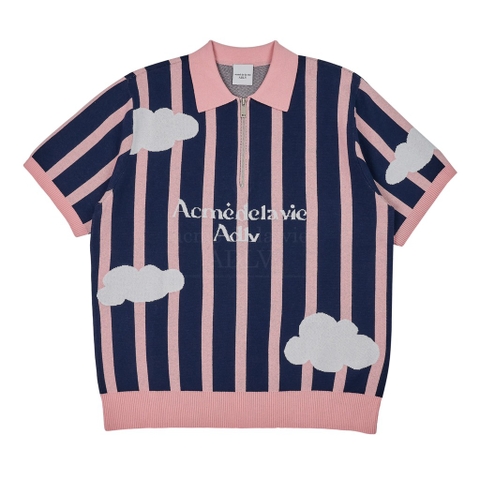 ADLV CLOUD LOGO SHORT SLEEVE KNIT NAVY