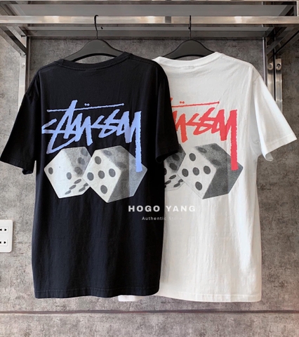 STUSSY ROLL THE DICE PIGMENT DYED TEE WHITE