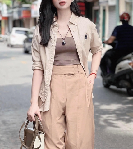 WHOAU Steve Oxford Shirt Beige